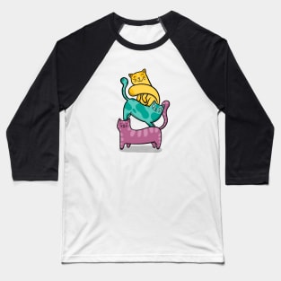 Cute Kitten Tower Baseball T-Shirt